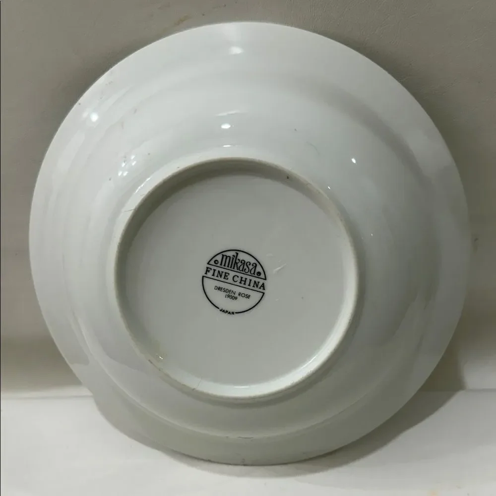 Mikasa Dresden Rose Japan L9008 Fine China White Blue Floral Rim 9 1/4 In Bowl